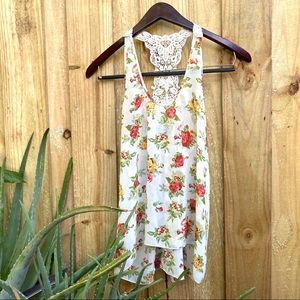 EUC floral and lace blouse